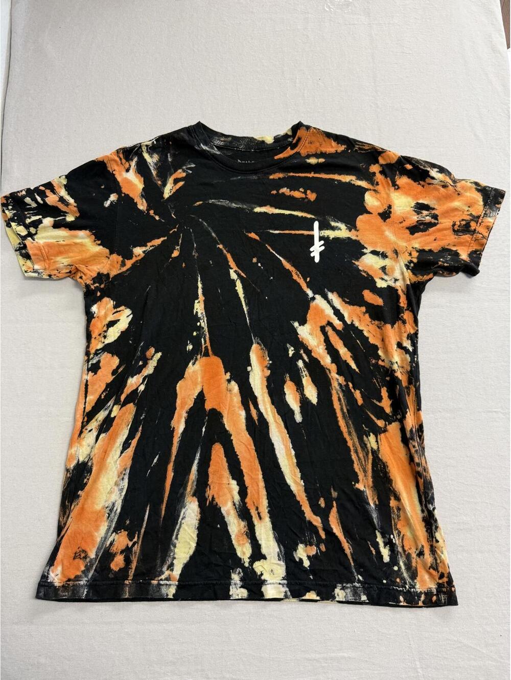 Deathwish Gang Logo Starburst T-Shirt Tie Dye Pumpkin - XL